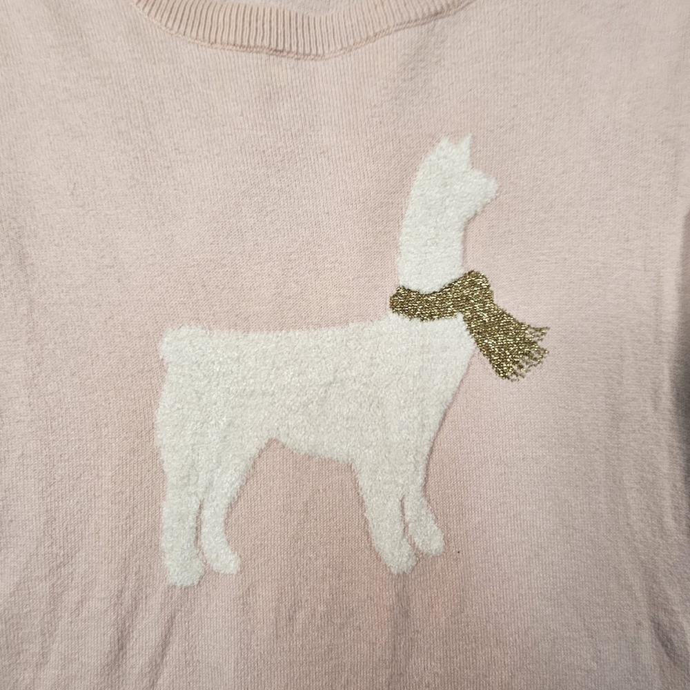 Loft Outlet Sweater Women‎ S Pink Llama Graphic Applique Soft Girl Whimsical - Picture 2 of 11